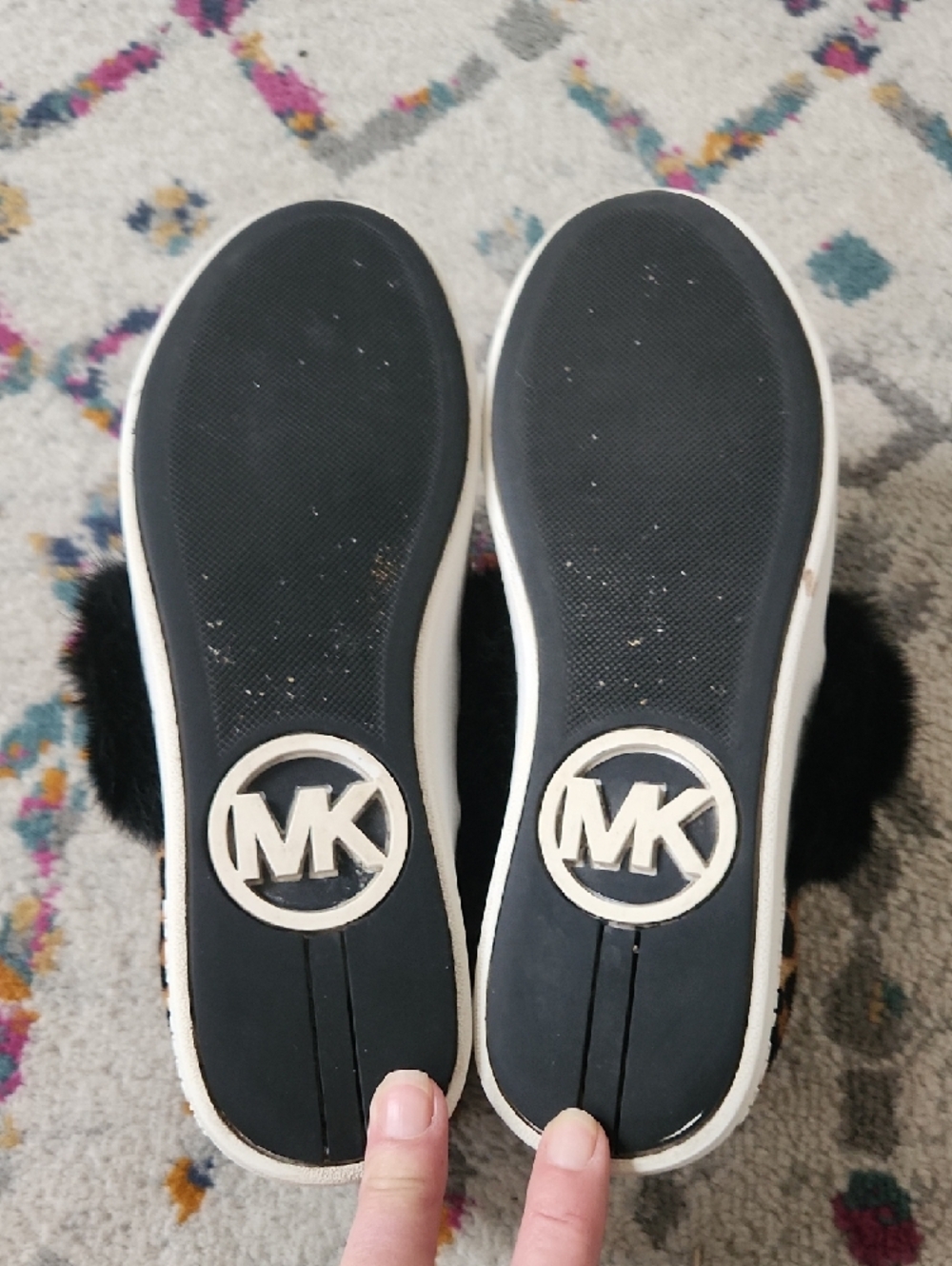 Michael Kors Maven Leopard Print Slip-On Sneakers with Black Fur - Picture 3 of 8